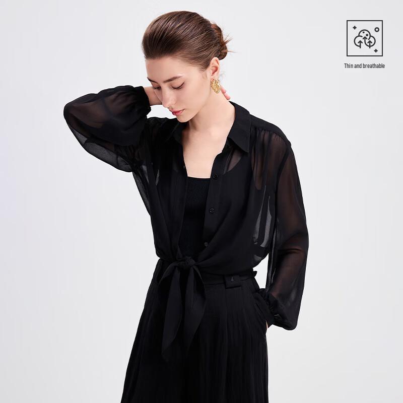 Navigare Women's Lightweight Long-Sleeve Solid Blouse