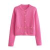 Fashion Style 2024 Spring New Arrival Women's Clothing Slim Looking Easiest for Match Button Decoration Long Sleeves Knitting Cardigan 06427034