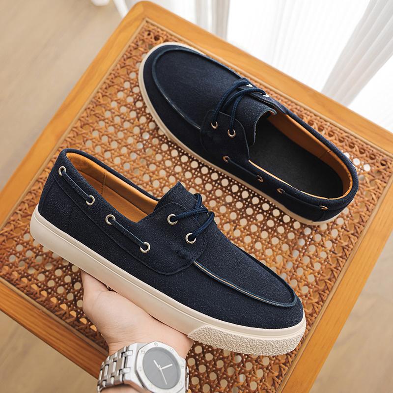 Fashion Suede Leather Men Loafers Elegantes Mens Casual Shoes Leisure Walk Male Slip on Footwear All-match Boat Shoes Outdoor Sneakers