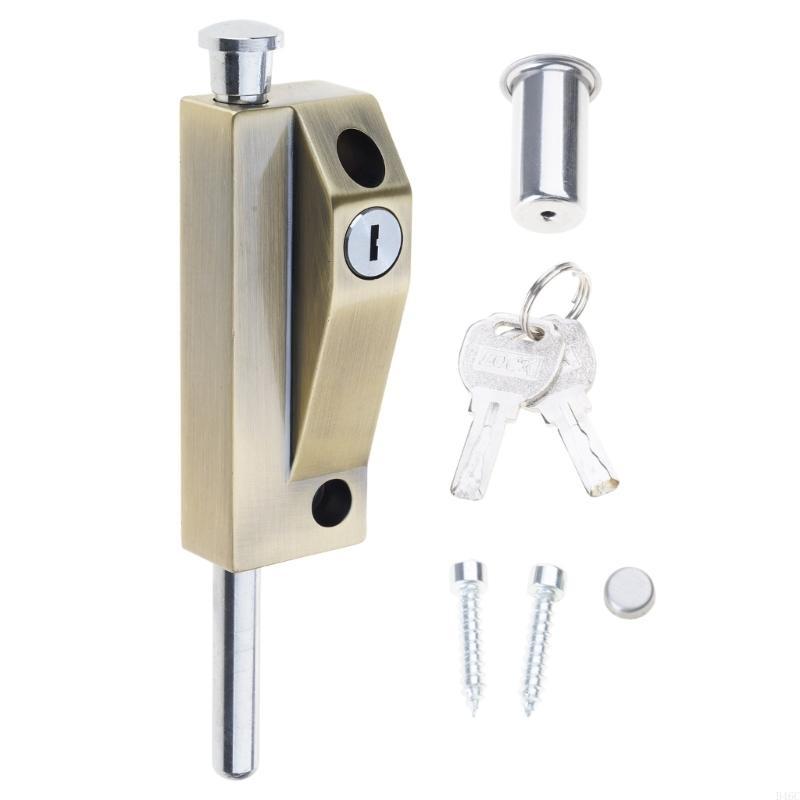 Aluminum Alloy Framed Door Lock Thickened Vertical Barrel Bolt Latches Antitheft Glass Door Lock for Home Commercial