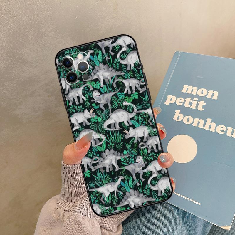 Skeleton Dinosaur Pattern Case For iPhone 17 Air 16 15 14 13 11 12 Pro Max 13 Mini XR 15 16 Plus 16e Back Cover Shell