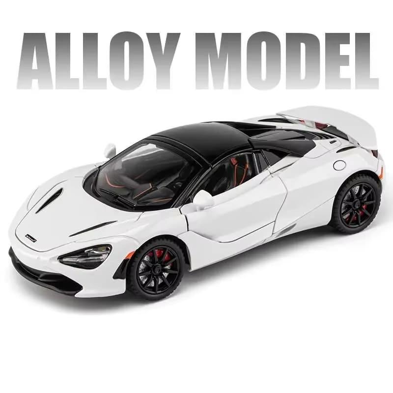 1:24 McLaren 720S Legeringsracerbilmodell Støpt metall Sportsbilmodell Simulering Lyd og lys Samleobjekter Barneleker Guttegave