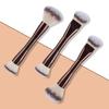 3-Piece Dual-Ended Makeup Brush Set: Foundation & Powder - Multifunctional Soft Bristle Brushes
