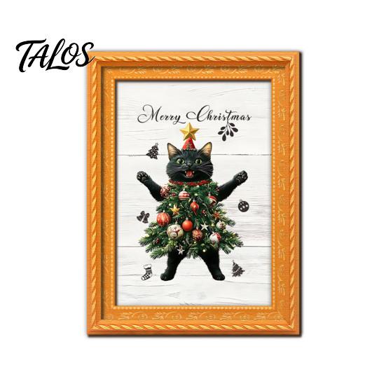 Holiday Kitchen Accessories Christmas Ghost/Dog/Cat Fridge Magnets, Retro Wooden Photo Frame Refrigerator Magnet, Strong Magnetic Creative Party