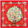 New Brand Bandana Shawl 100% Twill Silk Scarf Floral 130cm Square Scarves Print Kerchief Woman Headband Hijab Scarf&Wraps