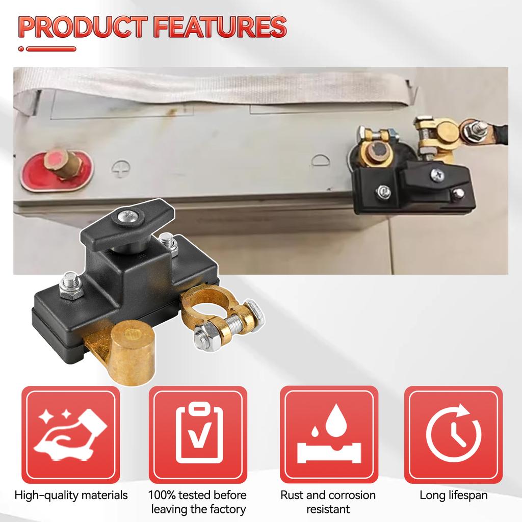 12V/24V Car Battery Disconnect Switch Isolator Power Cut Off Kill Switches 100A Universal For RV ATV Boat Car Truck Auto Yacht