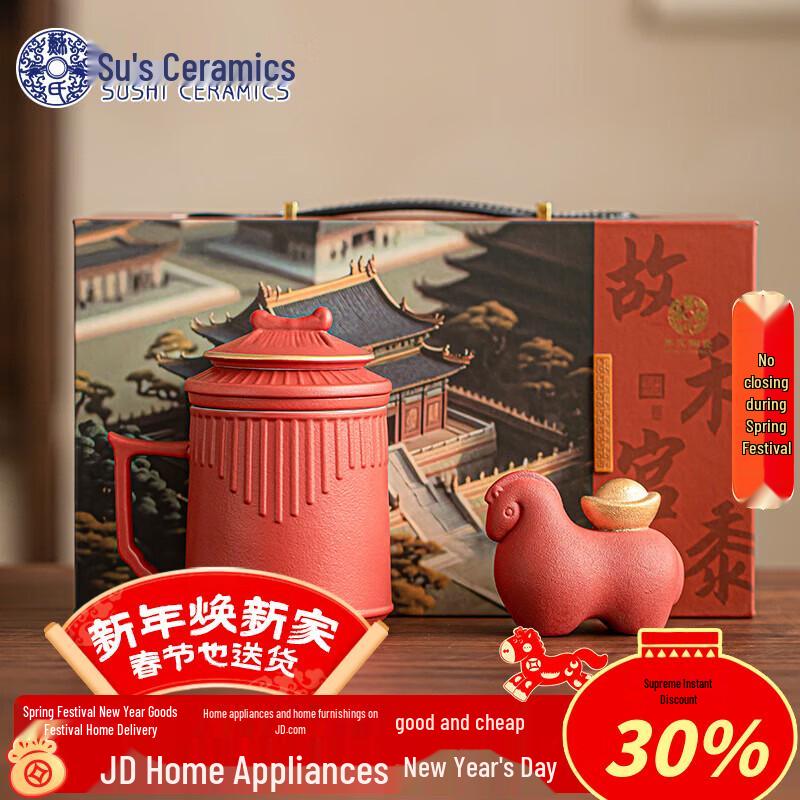 Forbidden City Millet Ceramic Tea Cup Gift Set