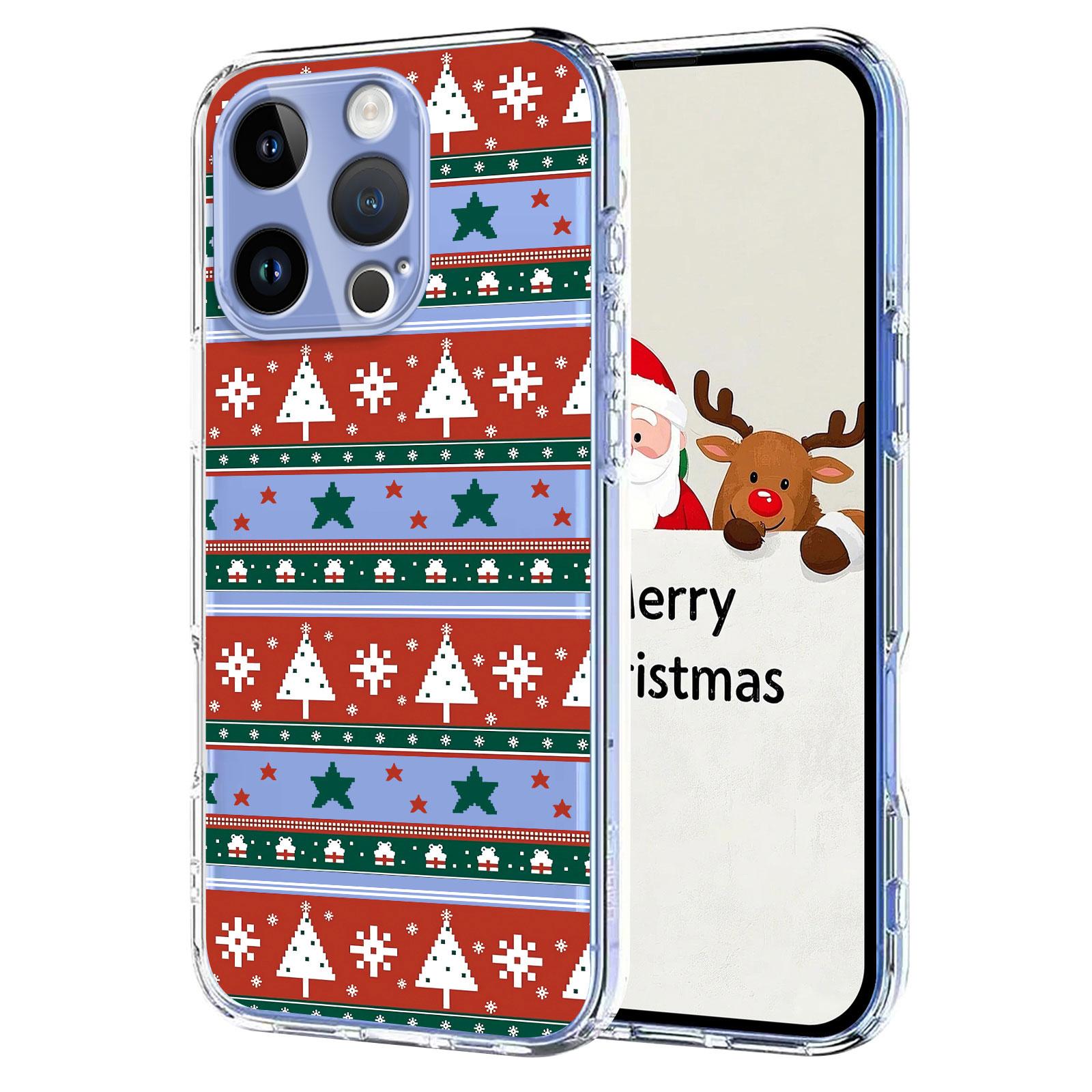 For iPhone 16 Pro Max Case Christmas Themed Pattern Printing TPU Phone Back Cover A