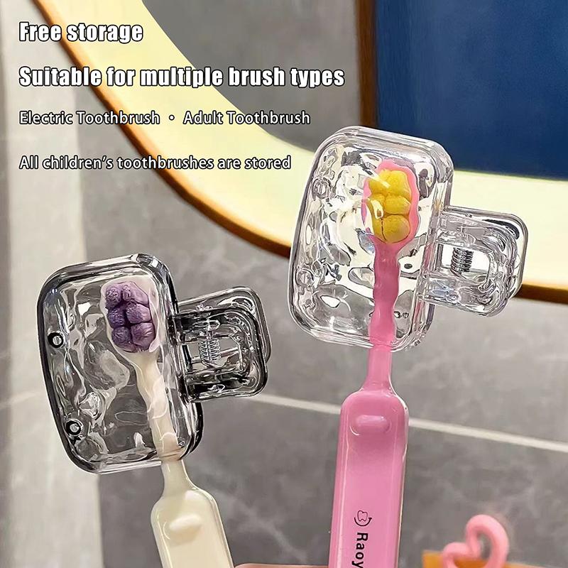 Portable Toothbrush Head Cover Clips Plastic Dustproof Head Germproof Protector Caps Travel Hiking Camping Bathroom Accessories