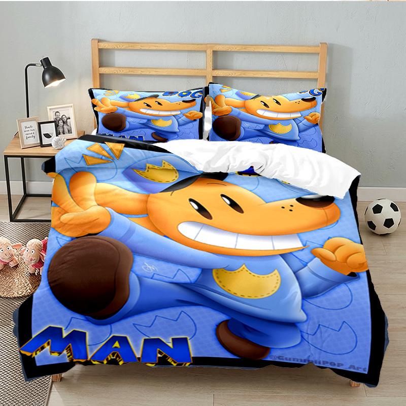 Dog Man And Friends Adventure 3PCS Bedding set,Ideal for 1pc Duvet Cover And 2pcs Pillowcases Perfect for Fan gift,Ideal for Bedroom, Dormitory