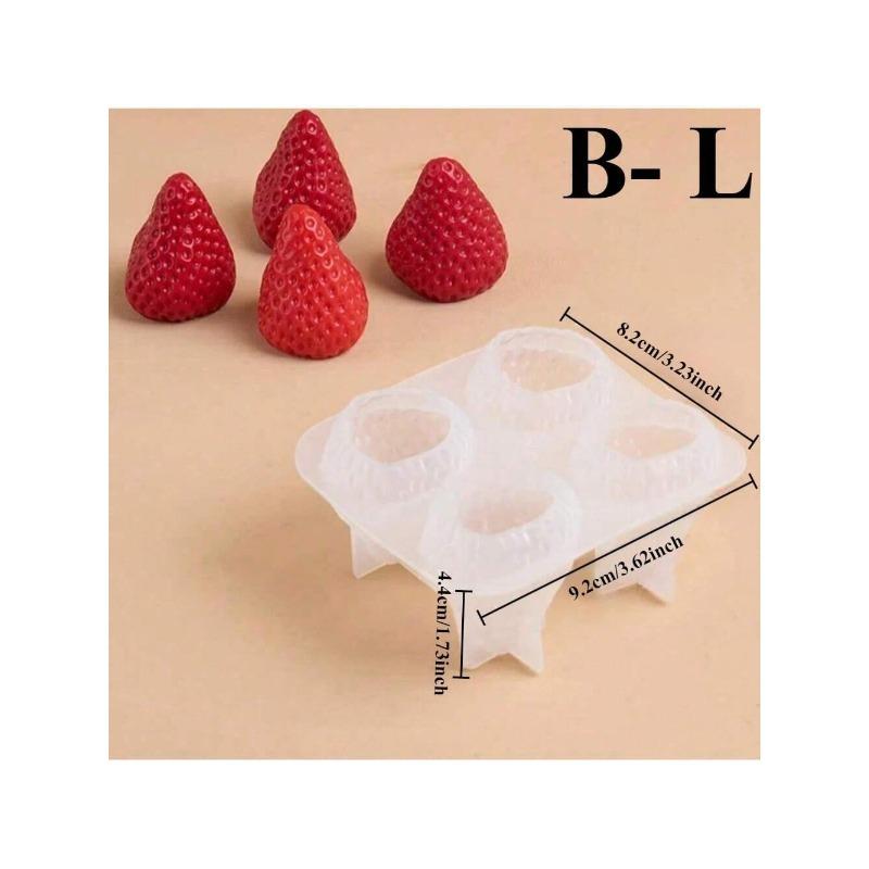 Strawberry Silicone Candle Mold 3D Fruit Craft DIY Baking Resin Chocolate Fondant Decorative Molds Handmade Party Supplies