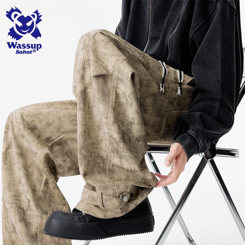 

Wassup Sohot Men s Loose Straight-Leg Tie-Dye Casual Pants L