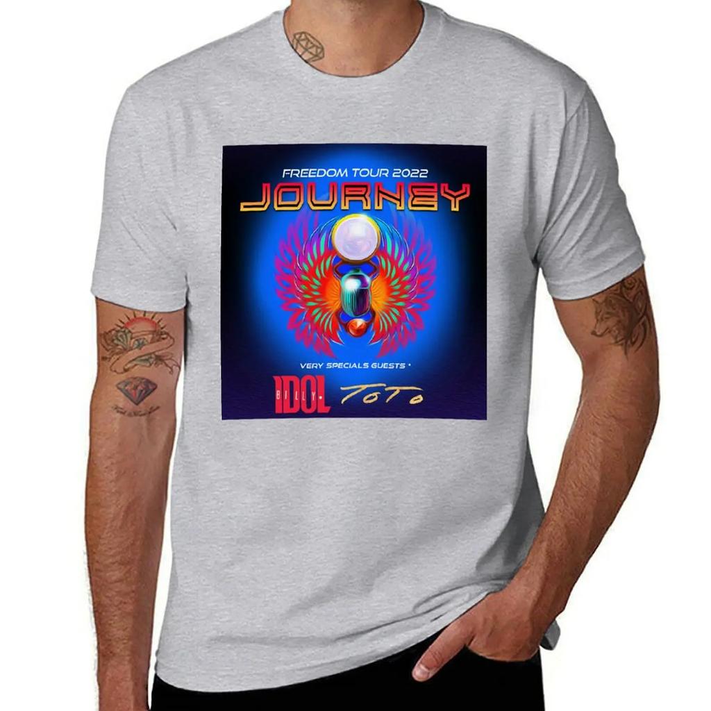 Journey band tour 2022 masdes Basic T-Shirt Bluse Übergrößen Grafik-T-Shirt Vintage Schwarz Herren-T-Shirt Grafik