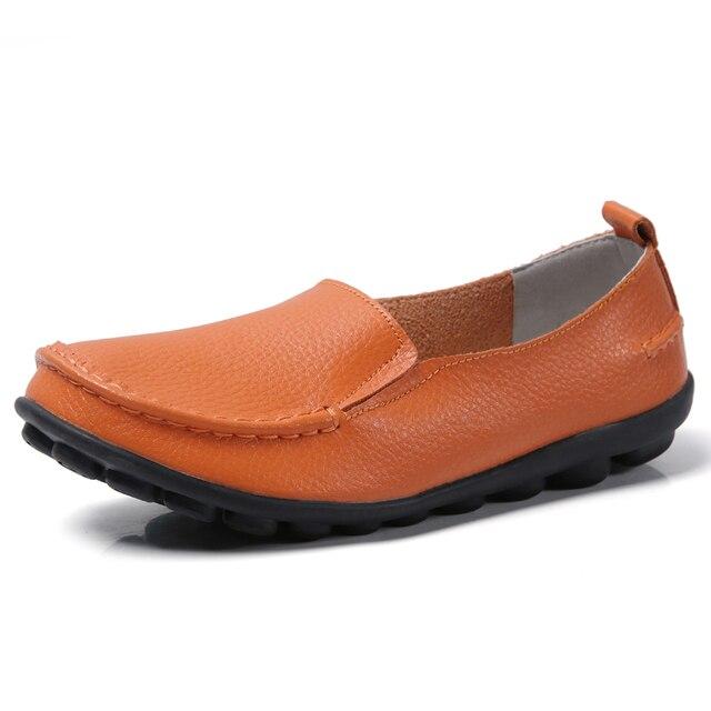 Women Flat Shoes Woman Soft Casual Shoes Leather Flats Ladies Shoes Femme Slip On Loafers Plus Size