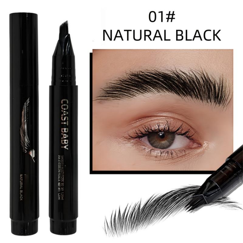 1PC double-effect fast eyebrow pencil: unique hair design, can shape a clear and realistic eyebrow shape, waterproof