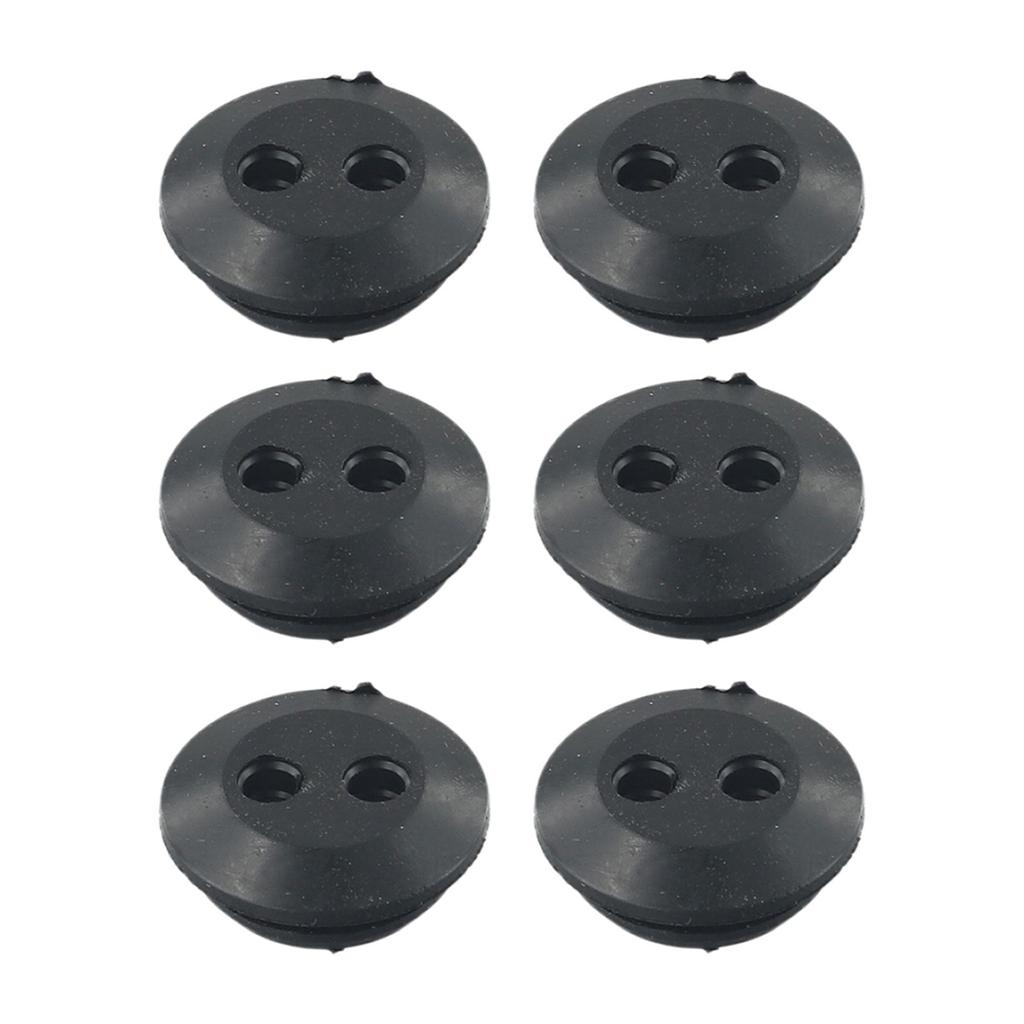 6Pcs Rubber Grommet 2 Holes Fuel Tank Seal Grommet Fuel Tank Rubber Grommet For Hedge Trimmer Brush Cutters Garden Supplies