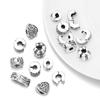 5pcs Positioning Buckle Multiple Styles Ancient Silver Fixed Clip Big Hole Spacer Beads For Jewelry Making DIY Bracelet Necklace