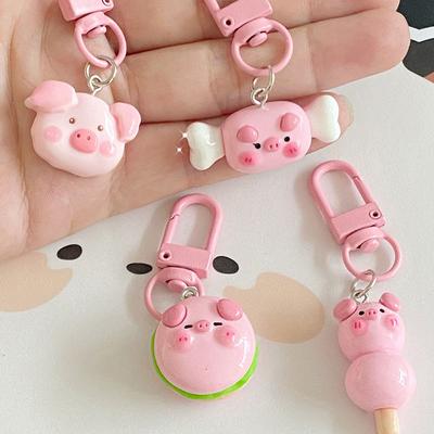 Trojrozmerný Kreslený Roztomilý Ružový Prasiatko Prívesok na Kľúče Kawaii Prasiatko Bábika Pre Ženskú Tašku Prívesok na Kľúče Šperk Študentský Darček