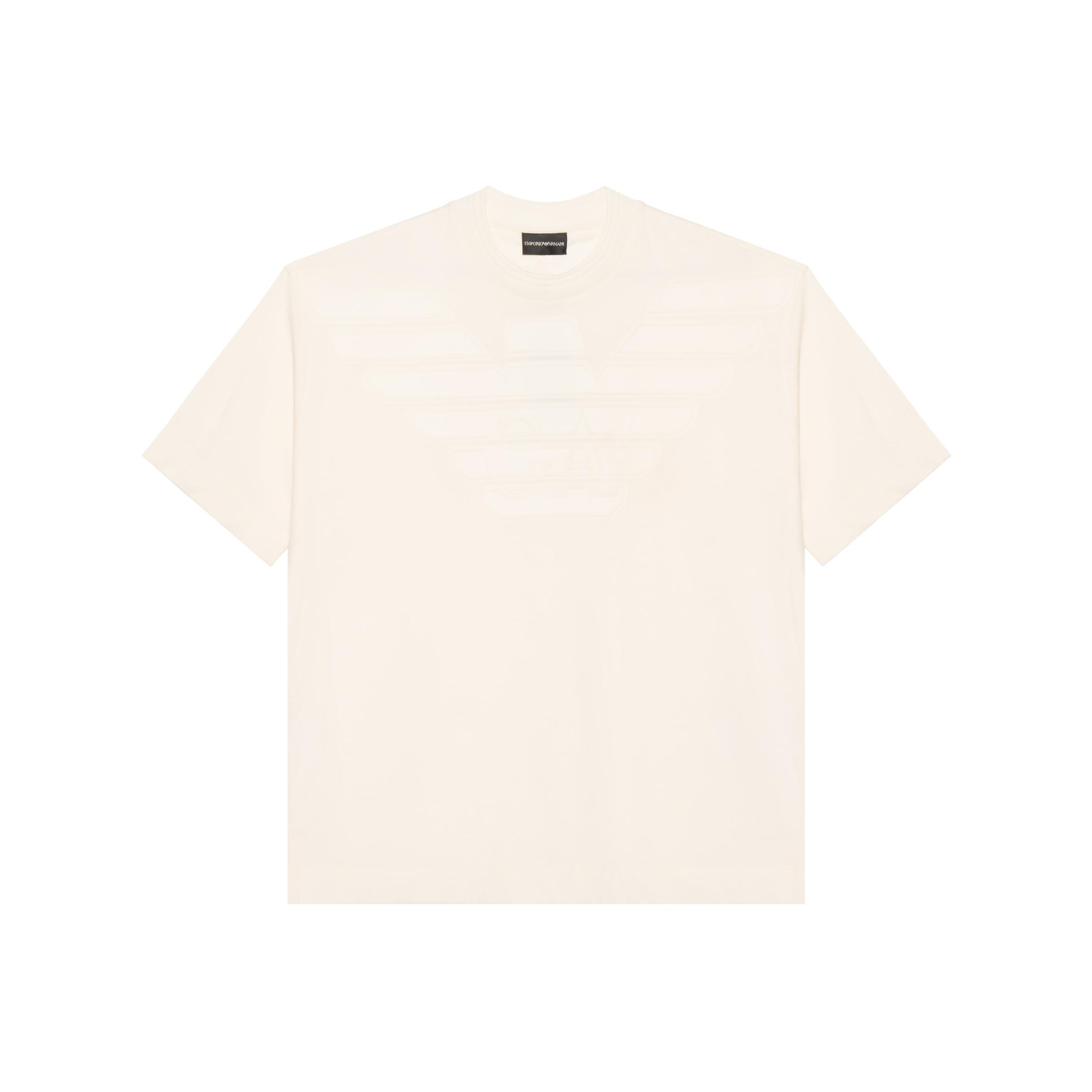 Emporio Armani Ss24 Solid Logo Jacquard Crew Neck Short Sleeve T-Shirt Men Tops White 3D1T94-1JWZZ-0154 XXL