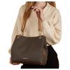Michael Kors Mk Kensington Pleated Zipper Faux Leather Shoulder Bag Women Shoulder Bag Dark-Brown 30F3G8KT7B-252