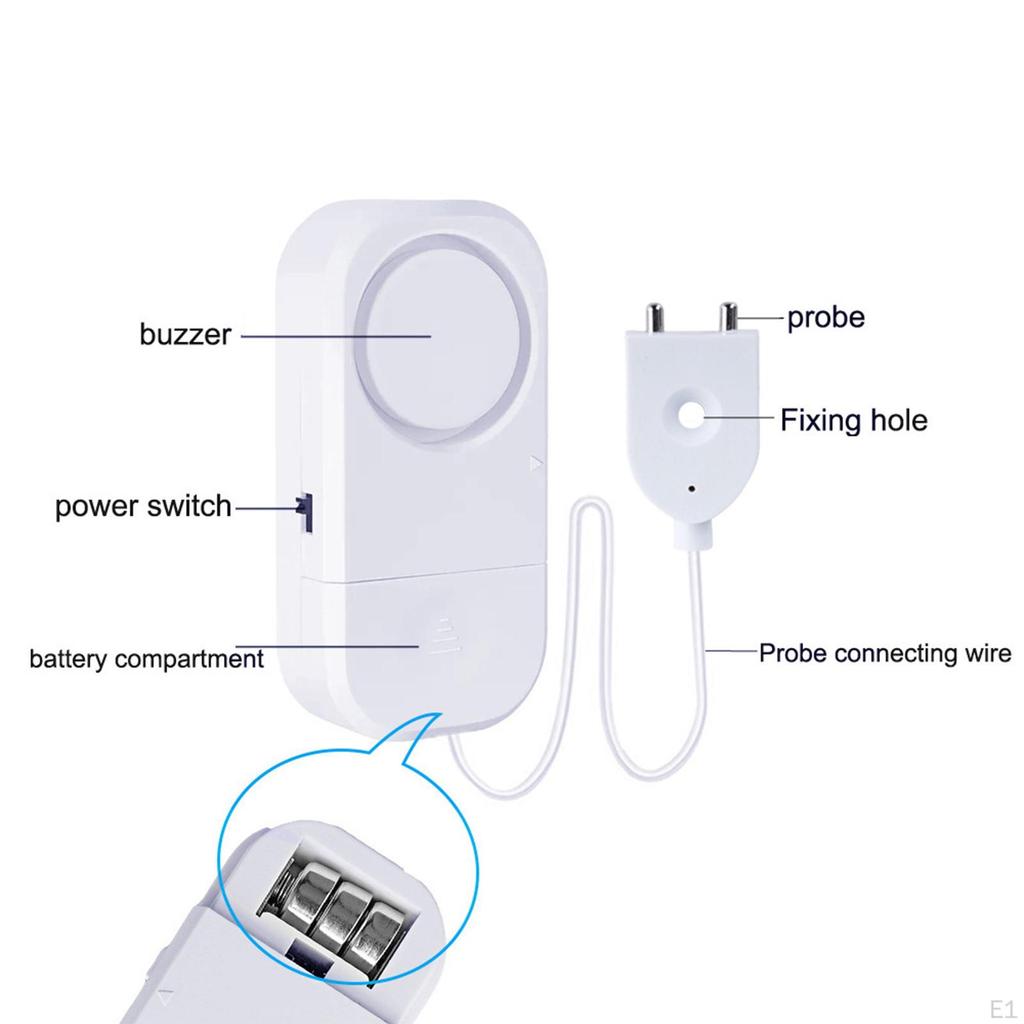 Water Leak Alarm Detection Adjustable Volume Waterproof Flood Overflow Sensors for Tank