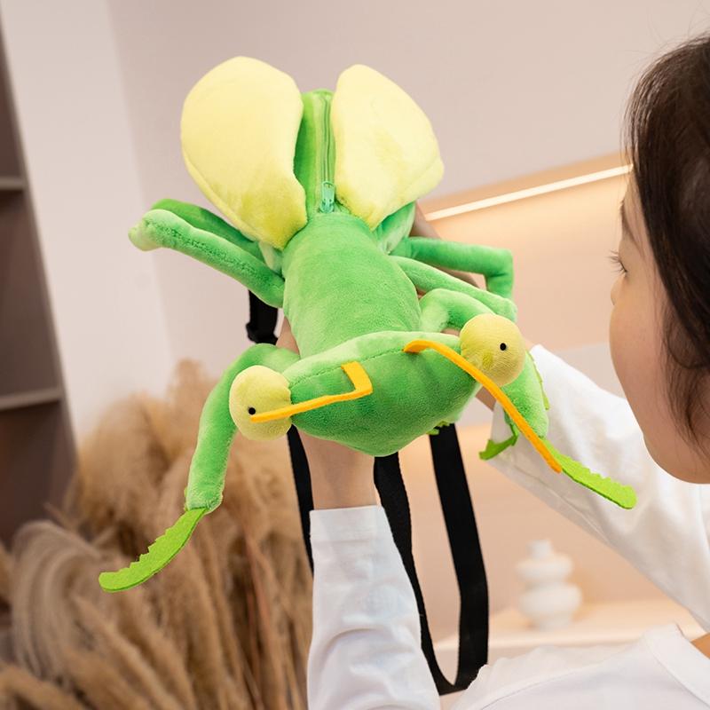 Wie echtes Insekten Plüsch Rucksack Libelle Gottesanbeterin Doppelschultertasche Plüsch Versand Geldbörse Tasche Kreatives Plüschtier Geburtstagsgeschenk
