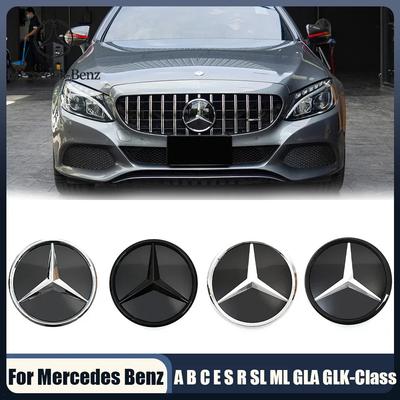C200 E300 2026 Chaud Pour Mercedes Benz Argent et Noir Calandre Avant Plus Récent Style 3D Emblèmes W176 W246 W205 W212 W207 W217 W251 R23