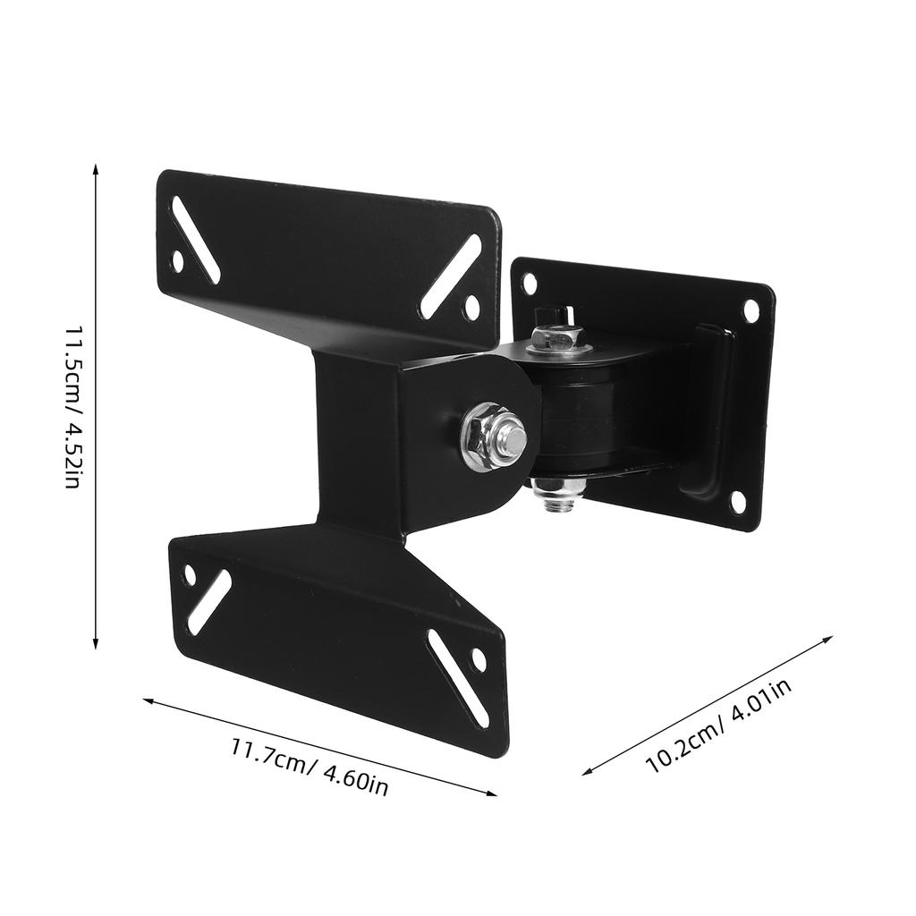 Adjustable HeavyDuty Iron TvMount WallBracket Black Stands Monitor Holder LivingRoom Bedroom Study Office FloatingShelves Rack
