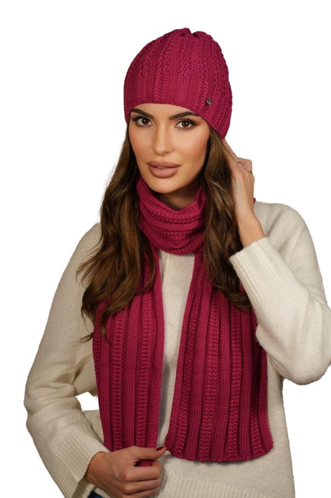 Filona Women' Set Hat with Scarf Color Fuchsia