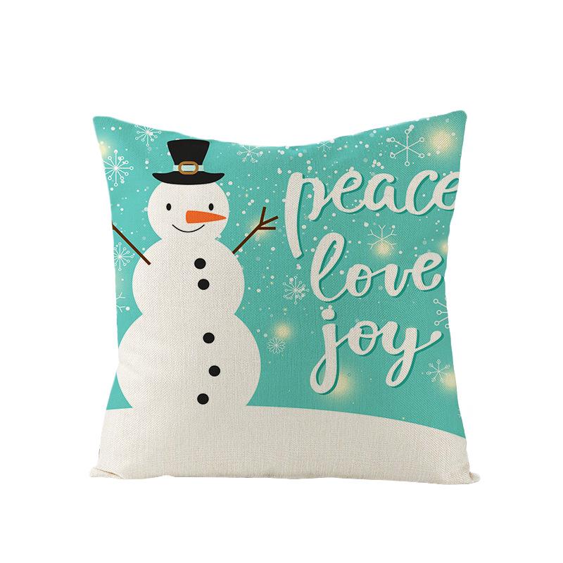 Christmas Polyester Pillow Cover Cartoon Digital Print Cushion Cover New Home Decoration Cushion Cover