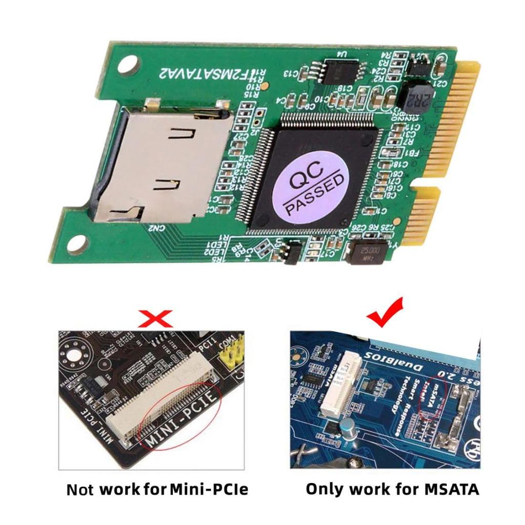 Chenyang Micro SD T-Flash TF Card to MSATA TF Card Rear Adapter 30x50mm