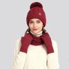 3Pcs/Set Plush Knitted Hat Warm Beanies Hat Fashion Winter Hat Scarf Gloves  Men Women
