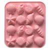 Silicone Chocolate Mold 16 Cavity Shell Conch Starfish Shape Molds DIY Candy Pudding Ice Grid Cake Mold Non-Stick Reusable Baking Cooking Molds