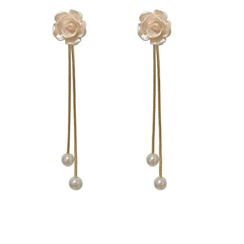 

Модные и универсальные серьги с жемчужинами в форме цветка и кисточками, серьги и серьги белый