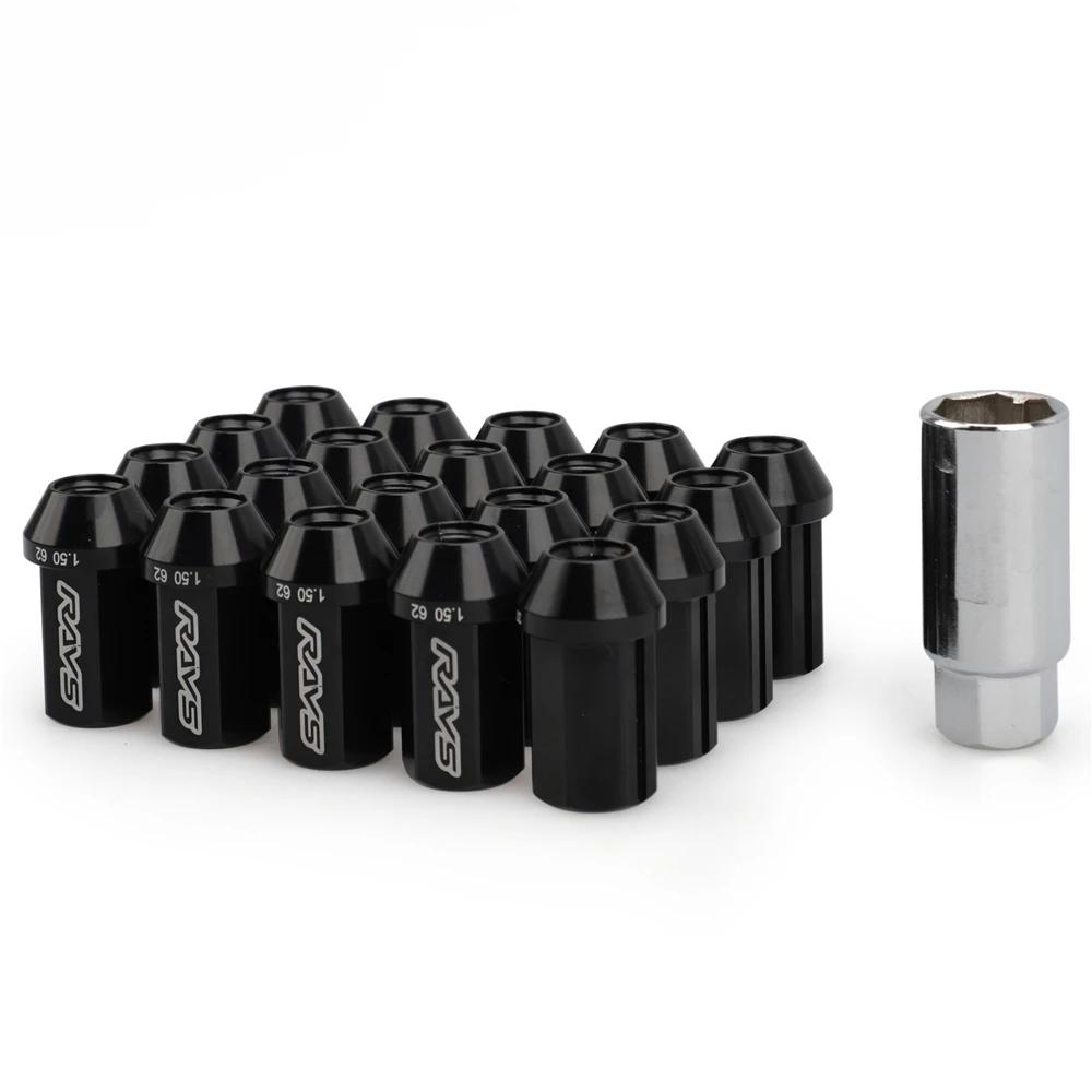 New 20pcs M12x1.5 Length 42mm 7075-t6 19HEX Rays Lug Nut Wheel Nuts With 7 Side Lock Nuts Anti Theft Security Key Alloy Aluminum
