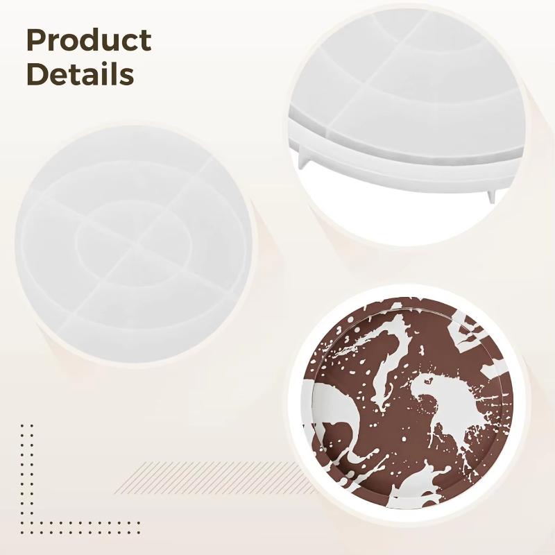 Round Silicone Tray Mold for Resin Crafting, Perfect for Centerpieces, Displays, and Serving