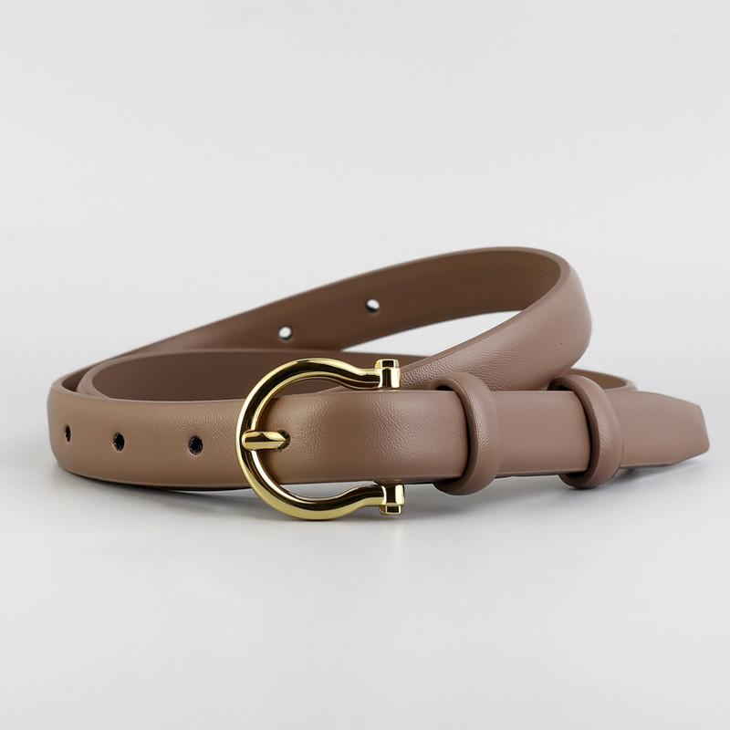Classic Leather Woman Belt For Denim Pants With Alloy Buckle For Casual Wear