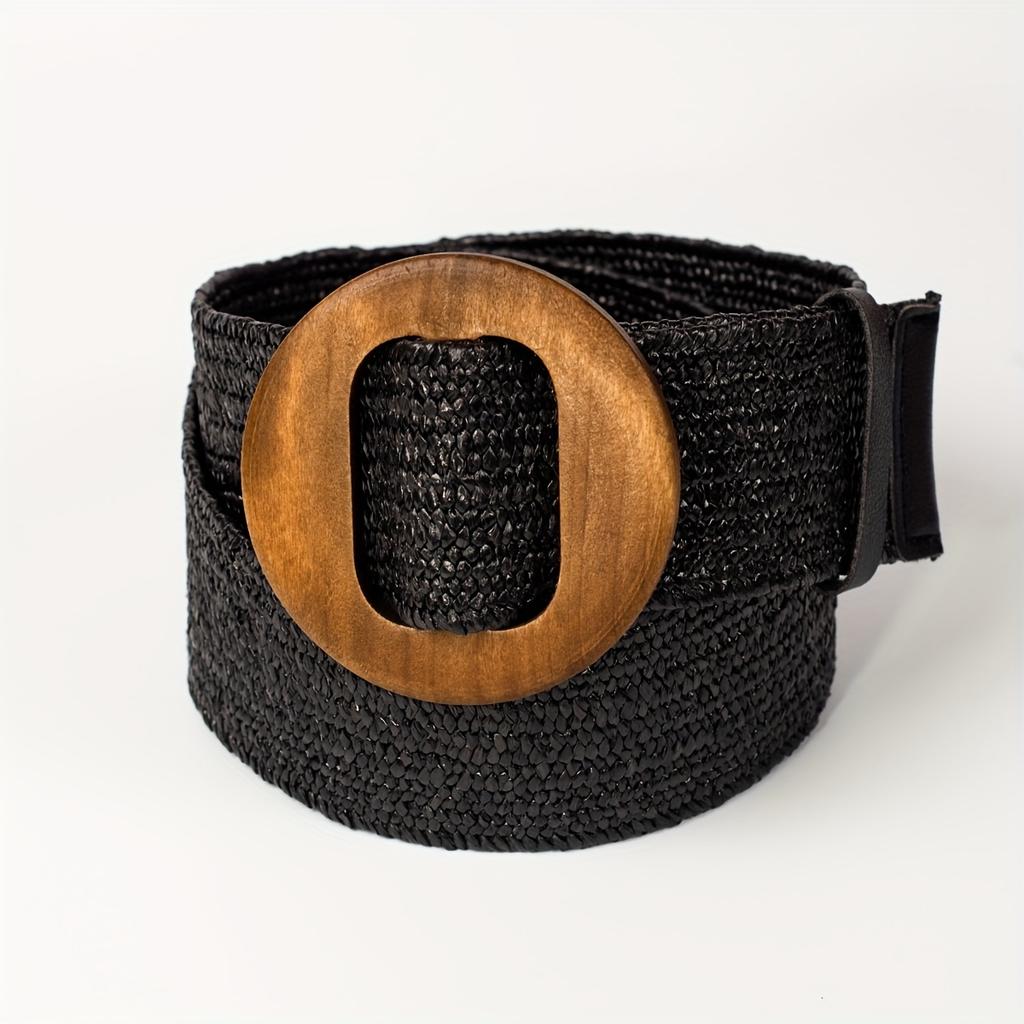 Straw Elastic Waist Woven Belt Fashionable Women's Waist Belt Dress Belt Straw Woven Bohemian Belt