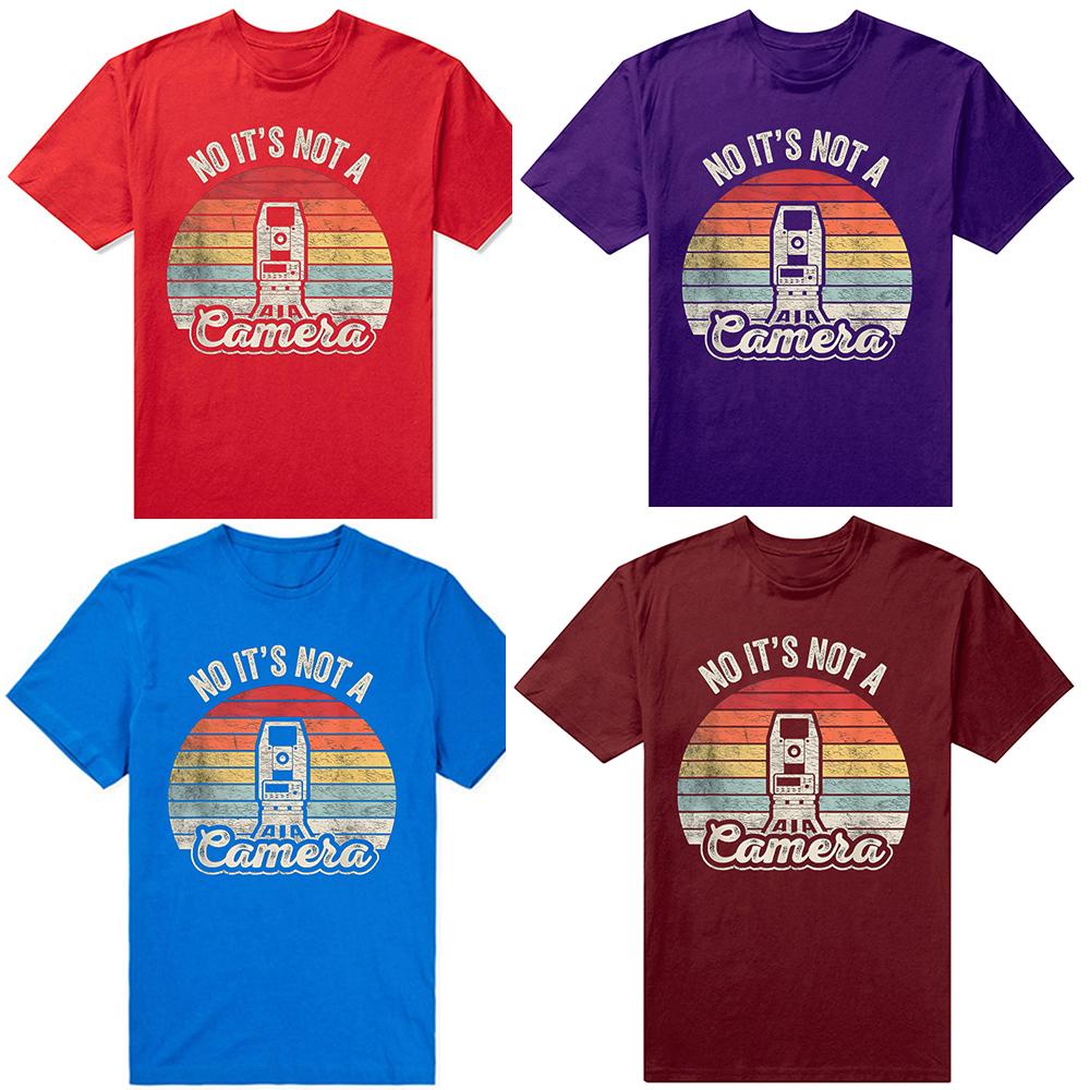 Funny Retro Surveying Land Surveyor It's Not A Camera T-Shirt Summer Fashion T Shirts Cotton Short Sleeve Oversized T-shirt Tops