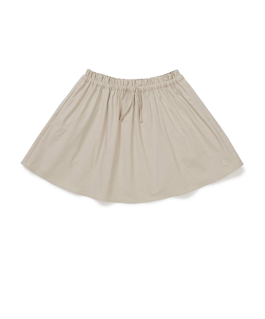 Clove [26Sm Clove] Shirring Volume Mini Skirt (Beige)