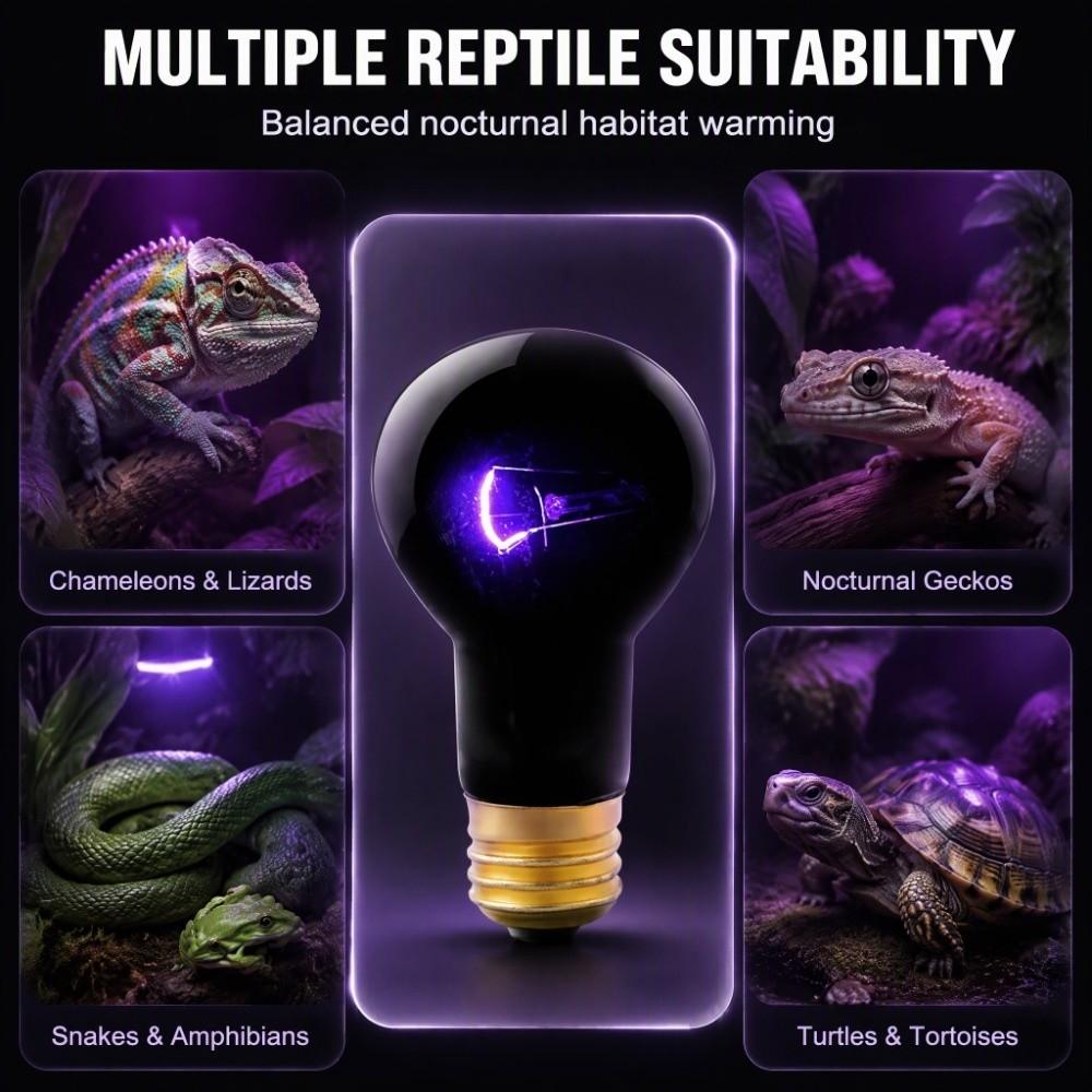 E26 Base Heating Light Bulb High Temperature Resistance Night Light Bulb Amphibian Heat Lamp Pet