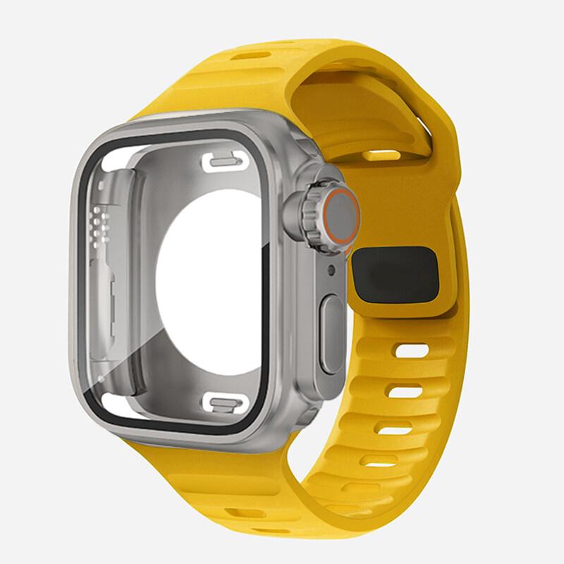 360 Waterproof Case+Silicone Strap for Apple Watch 9 8 7 Band Appearance Upgrade Ultra 49mm Iwatch Series 8 7 6 SE 5 4 3 2 1