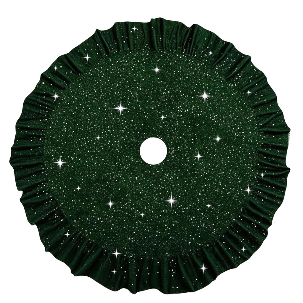 Sequin Ruffle Christmas Tree Skirt, Sparkly Holiday Decoration for Home Party Display