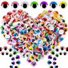 200pcs 0.8-1.5cm Color Adhesive Wiggle Eyes DIY Craft Supplies for Doll Making, Handmade Decorations, Art Project Accessories