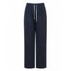 Shop   Women S SeaSonal Check Straight pantS elaStic Fleece Navy Siu Wpt260083
