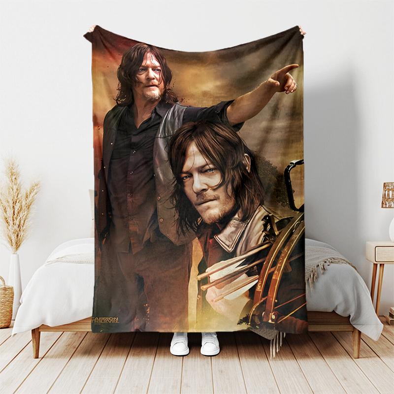 1pc Blanket The Walking Dead Daryl Dixon3 Print Design, Lightweight Blanket for Sofa, Bed- Soft &Warm, Gift for All Seasons like Christmas, Halloween