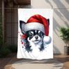 Chrismas Dog Flannel Blanket Soft Warm All-Season Throw, Design for Camping, Car Travel, Hiking Sofa, Bed, Office Perfect Gift for Parties
