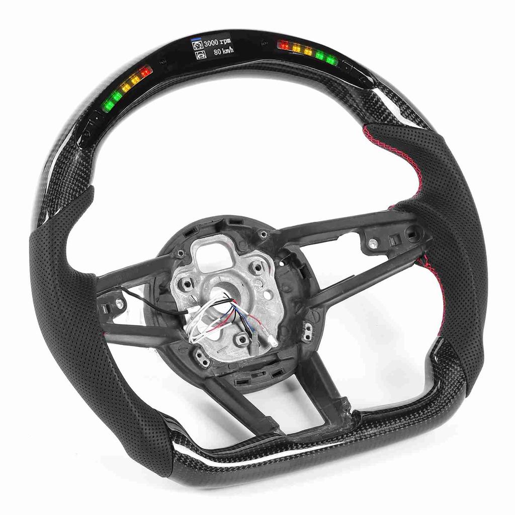 Koolstofvezel LED Schakelverlichting Display Stuurwiel Geschikt voor MK2 TTS TTRS MK3 2015+