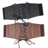 Solid Color PU Leather Corset Spicy Girl Western Cowboy Belt Gothic Wide Belt  Ladies