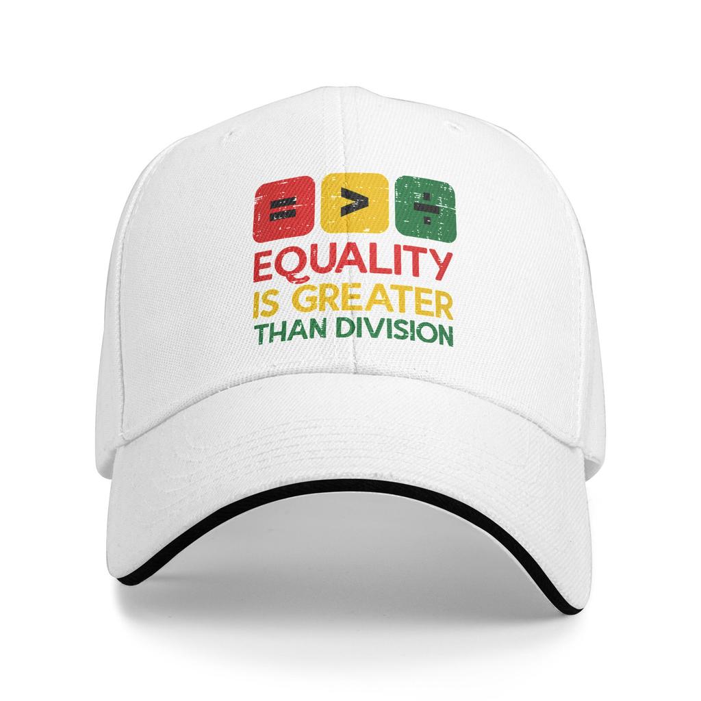 Black History Equality Greater Than Division Casual Baseball Cap Outdoor Sports Hip Hop Hats Summer Sun Men Trendy Baseball Caps